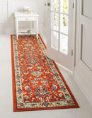 Unique Loom Sialk Hill Collection Area Rug - Washington (3' x 16' 5" Runner Terracotta/Cream) by CozyNest Decor