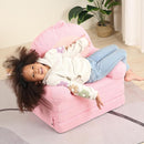 Foldable Kids Sofa, Comfy Rainbow Toddler Couch with Tri Folding Foam Cushions, Comfy Couch for Kid Age 3-6 by TinyTreasures Baby Boutique