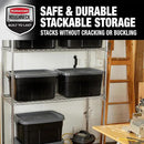 Rubbermaid Roughneck Tote 14 Gal, 6 Pack, Made in USA, Black & Gray, Rugged Plastic Stackable Storage Bins with Lids and Handles by CozyNest Decor