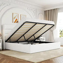 Allewie King Size Velvet Lift Up Storage Bed, Modern Wingback Headboard, Hydraulic Support, No Box Spring Needed, White by CozyNest Decor