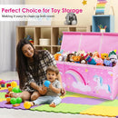 Unicorn Extra Large Toy Box Chest with Flip Lid for Kids, Collapsible Oxford Toy Storage Box with Handles Mesh Pockets, Sturdy Waterproof Toy Box for Bedroom Playroom, 37.7×12.5×15.7 Inch by TinyTreasures Baby Boutique
