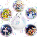 Bubble Machine Automatic Bubble Blower for Kids Toddlers Rechargeable Portable Spherical LED Bubble Maker Electric Auto Rotating 45°/360° Outdoor Toy Birthday Party Wedding (Spherical White) by TinyTreasures Baby Boutique