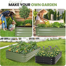 5-in-1 Adjustable Raised Garden Bed Kit | Galvanized Planter Boxes for Vegetables, Flowers | 12" Tall, Multiple Sizes (8x3x1ft, 9x2x1ft, 10x1x1ft, 6x5x1ft, 7x4x1ft) | Outdoor Metal Raised Bed, Green by CozyNest Decor