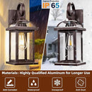 Bronze Outdoor Wall Lanterns Aluminum Anti-Rust Porch Lights 2-Pack, Exterior Light Fixtures IP65 Waterproof Clear Glass Brown Outdoor Sconces Lamps Wall Mount, Oil Rubbed Bronze by CozyNest Decor