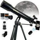 SpectrumOI TourStar Pro 90 AZ Telescope for Adults Astronomy Gifts Premium AZ Refractor Telescope 90mm 660mm Focal Lenght with Aspherical Eyepiece Phone Adapter by TinyTreasures Baby Boutique