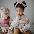 mushie Silicone Baby Bib | Adjustable Fit Waterproof Bibs (Dusty Rose) by TinyTreasures Baby Boutique