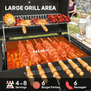 Outsunny Charcoal BBQ Grill with 245 sq. in. Cooking Area, Outdoor Barbecue Grill with Adjustable Charcoal Pan, 3 Shelves, Thermometer, Wheels for Patio, Backyard, Party, Picnic, Black by GreenHaven Gardens