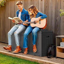 Greesum 100 Gallon Resin Deck Box Large Outdoor Storage with Cushions for Patio Furniture, Garden Tools, Pool Supplies, Weatherproof and UV Resistant, Lockable,Gray by GreenHaven Gardens