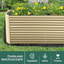 Land Guard 6x3x3ft Rectangular Galvanized Raised Garden Beds, Large-Capacity Metal Planter Box Outdoor, Durable Deep Raised Garden Bed 3ft Tall, Raised Beds for Gardening Vegetables, Cream Yellow by CozyNest Decor