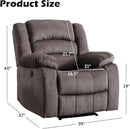 EBELLO Classic Power Recliner Chair, Oversized Electric Reclining Chair with Overstuffed Cushion and Back, Soft Fabric Adults Single Recliner Sofa for Living Room, Set of 2 Brown by CozyNest Decor