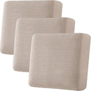 H.VERSAILTEX Super Stretch Individual Seat Cushion Covers Sofa Covers Couch Cushion Cover Slipcover Sets Thick Jacquard Textured Twill Fabric (3 Piece XL Sofa Cushion Covers, Sand) by CozyNest Decor