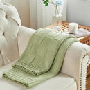 CozeCube Check Knit Throw Blanket, Sage Green Checkered Throw for Couch, Decorative Christmas Soft Cozy Warm Knitted Blanket for Bed Sofa Living Room, 50"X60" by CozyNest Decor