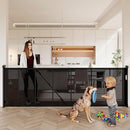 150" Extra Wide Retractable Baby Gates Dog Gate for Large Opening, 41" Extra Tall Mesh Pet Gate, Long Child Safety Gates with Fiberglass Rods for Stairways, Doorways, Hallways - Indoor/Outdoor Use by TinyTreasures Baby Boutique