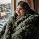 Bedsure GentleSoft Fluffy Olive Green Blankets Queen Size for Bed, Thick Sherpa Faux Fur Fleece Fuzzy Plush Winter Warm Soft Queen Blankets, Bedroom Olive Green Decor Cozy Gifts for Women Men, 90x90 by CozyNest Decor