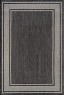 Beverly Rug Outdoor Rug 5x7 Modern Bordered Area Rugs for Indoor and Outdoor Patio Deck Porch Garden Waterproof Weather Sun Resistant Washable Outside Carpet (5 x 7 Dark Gray) by CozyNest Decor