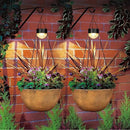 2 Packs Hanging Planters Basket for Outdoor Plants, Solar Powered Self Watering Bronze Round Plastic Flower Pots with Drainer for Balcony Patio Garden Outdoor Decoration by CozyNest Decor