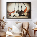 Elephant Stock Golf Sets Wall Art - Horizontal Framed Canvas - 1-Piece Mancave Wall Decor - Photography Sports Canvas Print - Yellow and Brown Decor for Wall - 40" X 27" by CozyNest Decor