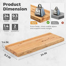 RICHFOCUS Live Edge Elm Floating Shelves - 24" W x 9.3" D Rustic Solid Wood Wall Shelves with Invisible Bracket, Wall-Mounted for Living Room, Bedroom, Kitchen Storage & Display, Set of 2, Natural by CozyNest Decor
