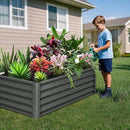 Galvanized Raised Garden Bed Outdoor, 2 Pcs 6x3x1.5FT Outdoor Large Planter Raised Beds Open Base with Safety Edge and Glove for Vegetables Flowers Ground Planter, Dark Grey by CozyNest Decor