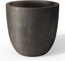 Kante 18 Inch Dia Round Concrete Planter, Indoor Outdoor Large Plant Pot with Drainage Hole and Rubber Plug for Home Patio Garden, Oil Rubbed Bronze by GreenHaven Gardens