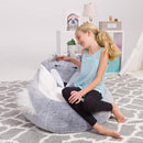 Posh Creations Cute Soft and Comfy Bean Bag Chair for Kids, Large, Animal - Silver Fox by TinyTreasures Baby Boutique