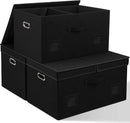 75 Quarts Extra Large Decorative Storage Bins with Lids, 3 Packs Black Collapsible Storage Bins with Lids, Stackable Storage Bins Decorative Box Storage With Lid Extra Large by TinyTreasures Baby Boutique