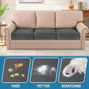 H.VERSAILTEX Velvet Stretch Couch Cushion Cover Plush Cushion Slipcover for Chair Loveseat Sofa Cushion Furniture Protector Seat Cushion Sofa Cover (3 Piece XL Sofa Cushion Covers, Grey Striped) by CozyNest Decor