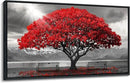 AJAZIKO Red Wall Art - Modern Framed Wall Art for Living Room - Red Tree Black and White Landscape Canvas Prints Posters & Prints for Home Office Bedroom Decorations - Large Wall Pictures 29×58IN by CozyNest Decor