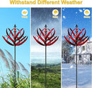 LimeHill Wind Spinner for Garden and Yard - Large Metal Kinetic Wind Sculptures for Outdoor Decor (91 Inches, Burgundy Lotus) by CozyNest Decor