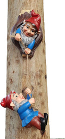 Gnome Tree Hugger Figurines Miniature Fairy Elf Climbing Tree Hanging Statue Garden Sculpture Decorative Outdoor Ornaments by CozyNest Decor