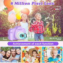 Kids Camera, HD Digital Video Camera, Childrens Toys for 3 4 5 6 7 8 9 Year Old Boys/Girls, Selfie Camera for Kids, Christmas Birthday Gifts with 32GB SD Card (Purple) by TinyTreasures Baby Boutique