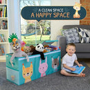 Extra Large Toy Storage Organizer with Lid - Sturdy, Collapsible Toy Chest Storage Box with Cute Design - Toys Bin with Dividers for Kids, Boys, Girls, Nursery, Bedroom, Play room 37"x16"x14" by CozyNest Decor
