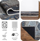 Keen Home Design 2x12 Rug - Machine Washable Runner Rug with Non-Slip Backing, Ideal for Hallway, Entryway, Kitchen, Laundry Room - Vintage, Easy Clean, Durable, Low Pile - (2'6" x 12') by CozyNest Decor