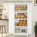 Metal Pantry Cabinet with 2 Doors and Adjustable Shelves - 61" Kitchen Storage Cabinet with Gold Handles - Versatile Storage for Kitchen, Bathroom, Dining Room, Utility Room - White by CozyNest Decor