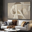 SIGNWIN 36"x46" Extra Large Framed Wall Art Neutral Abstract Geometric in Mid-Century Style, Retro-Inspired Design for Home Living Room Bedroom Decor (Frame Assembly Required) by CozyNest Decor