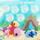 Crochet Kit for Beginners-3PCS Axolotl Crochet Kits for Adults Kids, Crochet Starter Kit with Step-by-Step Video Tutorials, Crochet Animals Kits DIY Craft Knitting Kit Learn to Crochet Kits for Adults by TinyTreasures Baby Boutique