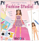 BSCOOL Fashion Studio Drawing, Coloring & Little Designer Creativity Book for Kids 4 and Up with Stickers, Stencils, Textures - Creative Fashion Design Sketchbook for Girls by TinyTreasures Baby Boutique