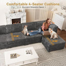 Modular Sectional Sofa with Chaise U Shaped Sectional Couch for Living Room, 7-Seater Comfy Cloud Couches, Plush Corduroy, Gray by CozyNest Decor