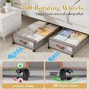 Yecaye Under Bed Storage with Wheels, 2 Pack Under Bed Storage Containers with Clear Lids & Label, XXL Large Lapacity Rolling Under Bed Drawers for Clothes, Shoes, Blankets by CozyNest Decor