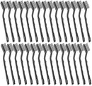 Jeffbaubl 30 Pieces Mini Wire Brush,6.7 Inch Stainless Steel Scratch Brushes,Wire Bristles Brush,Curved Handle Masonry Brushes Wire Bristle for Cleaning Welding Slag and Rust by CozyNest Decor