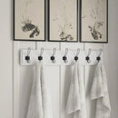 HBCY Creations White Solid Wood Wall Mounted Coat Rack with Shelf, 7 Hooks, 34" Long - Kitchen, Mudroom, Entryway, Bathroom - Includes Mounting Hardware, Coat Hanger, Dog Leash Hooks, Towel Rack by CozyNest Decor