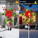 Solar Christmas Decorations Outdoor, 32 Inch Solar Christmas Cross Stake Lights, Waterproof Grave Decorations with Poinsettia Flower Pinecones Red Berries for Garden Yard Patio Lawn Cemetery by GreenHaven Gardens