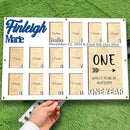 Personalized My First Year Photo Frame | 12 Months Picture Frame For Baby First Year | Displays One 5x7 Photo and Twelve 2x3 Pictures | Birthday Party Decor Newborn Memory Keepsake, Style MP2 by TinyTreasures Baby Boutique