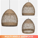 Arturesthome Rustic Rattan Pendant Light,Basket Hanging Light Ceiling Lamp for Dining Room,23.6" Farmhouse Wicker Chandelier for Living Room Foyer Bedroom Hallway by GreenHaven Gardens