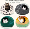 MEOWFIA Cat Cave – Premium Felt Cat Bed for Indoor Cats, Handmade 100% Merino Wool (Medium, Emerald) by CozyNest Decor