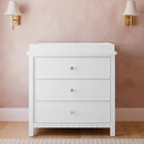 Graco Sasha 3-Drawer Chest with Changing Table Topper (White) – GREENGUARD Gold Certified, Nursery Bedroom Wood Chest with Spacious Storage, Interlocking Drawer System, Pre-Installed Tracks by TinyTreasures Baby Boutique