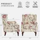 Lumibee Wingback Accent Chair,High Back Floral Armchairs in Fabric,Comfy Upholstered Reading Single Sofa Chair with Solid Wood Legs for Living Room,Bedroom,Office-Floral Beige by CozyNest Decor