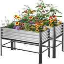 Doniks 2PCS Raised Garden Bed with Legs, 48×24×32in Large Outdoor Metal Galvanized Garden Planting Box, 600lb Capacity for Vegetables Lawn Green Flowers, Fruits, Terrace by GreenHaven Gardens