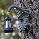 Solar Dragon Tree Hugger Statue Wall Decor - Gothic Garden Statue with Solar Lantern, Outdoor&Yard Decor, Fantasy Dragon Figurine for Trees, Walls, or Fences - Unique for Men & Women by CozyNest Decor