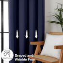 Simplebrand Ava Navy Blue Blackout Curtains for Bedroom 84 Inch Length 2 Panels Set, Solid Thermal Insulated Privacy Living Room Window Treatment Curtains Blackout Drapes, W50 x L84 Inch, Navy Blue by TinyTreasures Baby Boutique